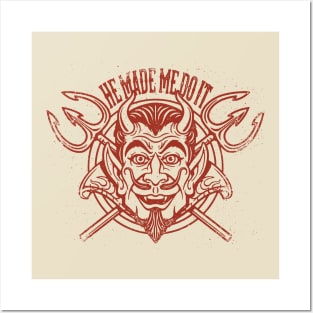 DEVIL ONE COLOR FOR LIGHT SHIRTS Posters and Art